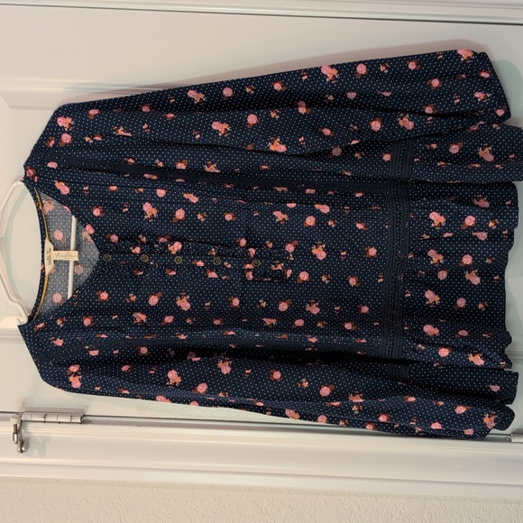 Matilda Jane Floral Dot Dream a Little Dream Button-Front Blouse Top - Picture 2 of 6